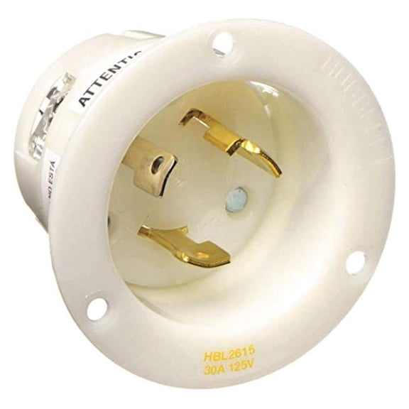 30a flanged twist-lock inlet 2p 3w 125vac l5-30p wt