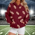 thumbnail image 2 of BODOAO Game Day Hooded for Women Funny Football Graphic Shirt Game Day Pullover Hoodies Long Sleeve Sweatshirt Women's Don'T Worry Not My Blood Bloody Halloween Hoodie Wine M, 2 of 5