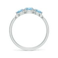 thumbnail image 2 of ANGARA Natural Floating Three Stone Aquamarine Ring with Diamond Halo in 14K White Gold for Women (Size-5mm) | March Birthstone, Anniversary, Jewelry Gift for Women | Natural Aquamarine Ring, 2 of 9