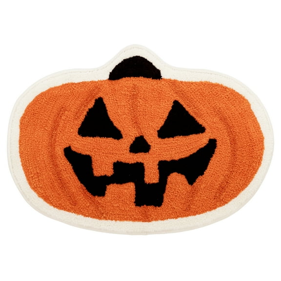Way to Celebrate! Orange Pumpkin Shaped Bath Rug, 17" x 24"