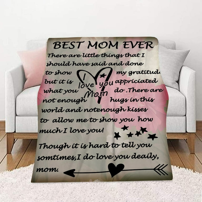 Mom Gifts Throw Blanket, mothers day Birthday Gifts for Mom from Daughter,  Best Mom Ever Gifts, Unique Presents for Mother, Moms Birthday Gift Ideas,  Gifts for Mom Who Has Everything,40x58'' 