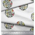 thumbnail image 3 of Soimoi Polyester Crepe Fabric Leaves & Floral Block Decor Fabric Printed Yard 52 Inch Wide, 3 of 3