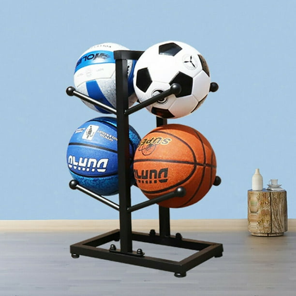 Miumaeov Double Sided Basketball Stand Ball Rack 2layer Ball Display
