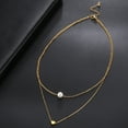 thumbnail image 6 of EUEAVAN Love Pearl Pendant Double Layer Stainless Steel Necklace Gold, 6 of 7