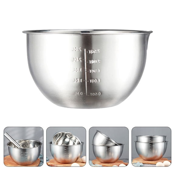 DRAFIDEEP Kitchen Mixing Bowl Plated Silver Baking and Salad Storage for Home