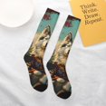 thumbnail image 4 of Daiia Sports Socks Forest Maple Leaf Husky Printed Novelty Crew Socks for Men Women Knee High Socks Cotton Socks Soft & Breathable Support Unisex Socks, 4 of 9