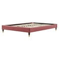thumbnail image 4 of Platform Bed Frame, Queen Size, Velvet, Pink, Modern Contemporary Urban Design, Bedroom Master Guest Suite, 4 of 8