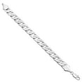 thumbnail image 3 of 11.5mm Polished Rhodium Plated Flat Link Bracelet, 8.5 inches, 3 of 7