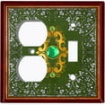 thumbnail image 4 of Metal Light Switch Plate Cover Elegant Maroon Green Floral Vine Frame FRA031, 4 of 13