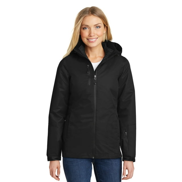 Port Authority ® Ladies Vortex Waterproof 3-In-1 Jacket. L332 S Black/ Black