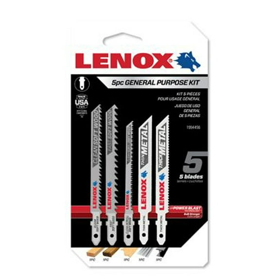 Lenox 1994456 Assorted TPI Jig Saw Blade Set, Carbon Steel, 4" L