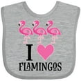 thumbnail image 3 of Inktastic I Love Flamingos Pink Bird Girls Baby Bib, 3 of 4