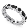 thumbnail image 2 of Diamond-Capitals 5.00 Carat Beautiful Emerald Cut Black Onyx Gemstone Eternity Band for Birthday Gift 18K White Gold Size 10, 2 of 8
