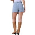 thumbnail image 3 of INSPIRE CHIC Women's Denim Shorts Cargo Faux Wrap High Waisted Jean Mini Shorts S Light Blue, 3 of 6