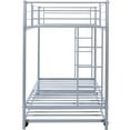 thumbnail image 6 of Twin Over Twin Bunk Bed with Trundle, Metal Twin Bed with Safety Guard Rail and Ladders, Space-Saving Bedroom Bunk Bed for Teens and Adults, Easy Assembly, K3297, 6 of 9