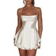 thumbnail image 3 of Fanvereka Vestido de verano Y2k para mujer, sin tirantes, con hombros descubiertos, color sólido, acanalado, acampanado, mini vestido de fiesta club, 3 of 5