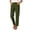 Army Green, variant on Women's Elastic Waist Textured Straight Leg Ankle Pants, Breathable Comfort Trousers for Everyday Wear & Modern Casual Style White XXL