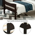 Espresso Twin Size Wood Platform Bed Frame with Headboard and Sturdy