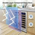 thumbnail image 6 of Nipus 24 inch Wine Cooler Beverage Refrigerator,Dual Zone with Glass Door, Built-in/Freestanding Beverage Fridge with Upgraded 20 Bottles and 60 Cans Large Capacity, 6 of 9