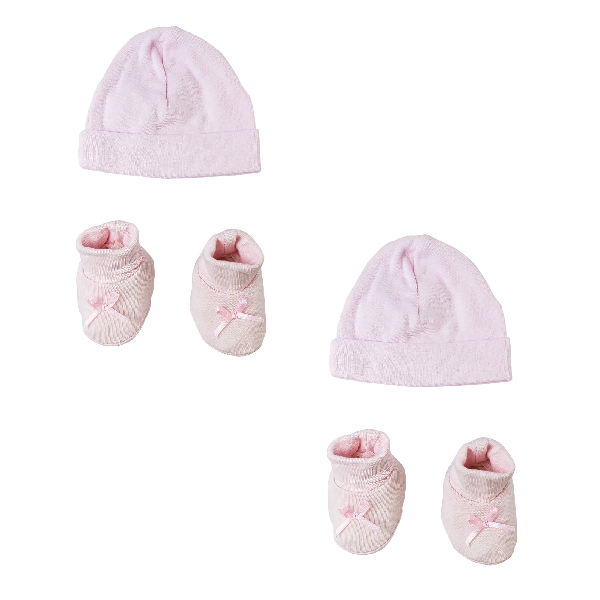CS-0064 Cap & Bootie, Pink - Preemie - 4 Piece
