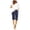 Dark Blue, variant on Shorts for Women Patterned Bermuda Shorts Pockets Drawstring Elastic Waist Thin Material Floral Printed Summer Vacation Bottoms
