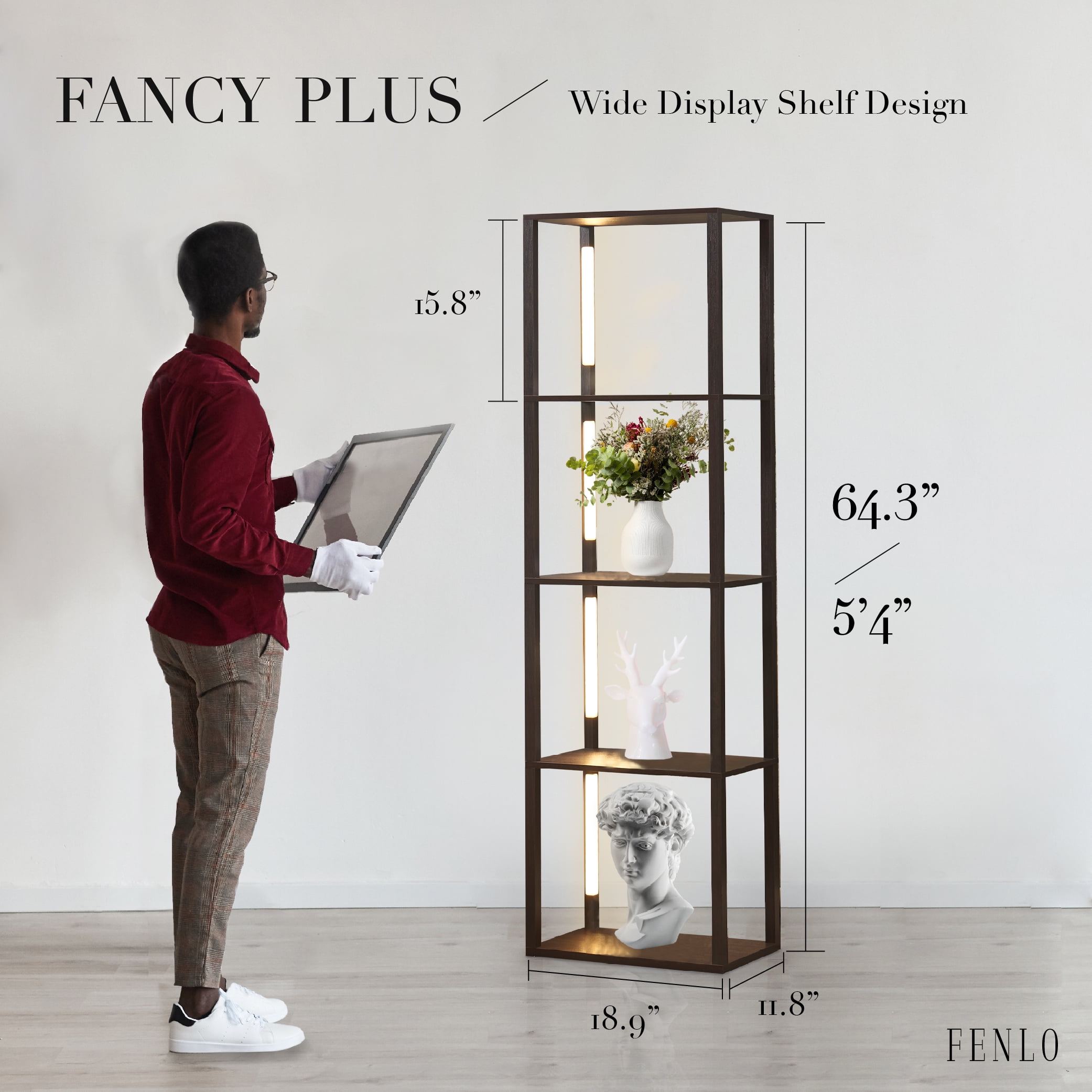 Wide clearance display shelf
