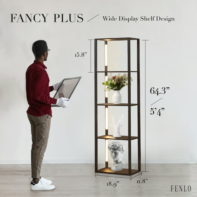 FENLO Fancy Plus - 64” Display Shelf with Lights, Luxury Curio