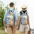 thumbnail image 4 of Kowoue Bluey Pattern Canvas Backpack – Student Double Shoulder Bag, Durable & Lightweight Canvas School & Outdoor Backpack-Medium, 4 of 5