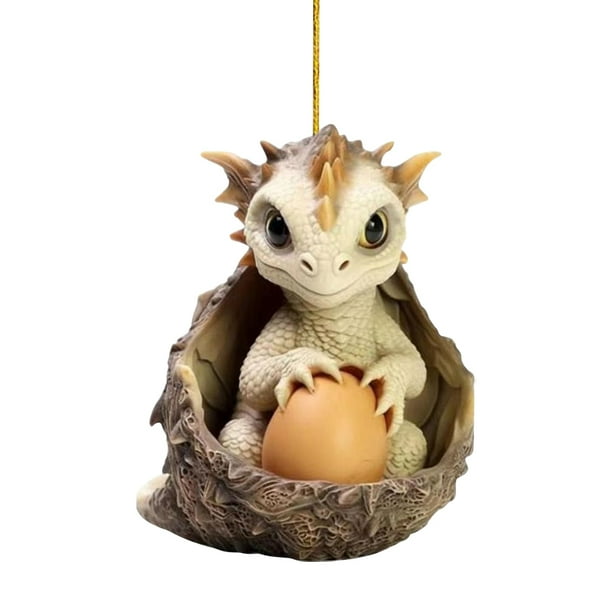 5 piezas de decoración de huevo de dragón de Navidad, lindos recuerdos de fiesta acrílicos (D)