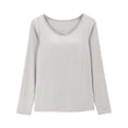 thumbnail image 3 of Built In Bra T Shirt For Womens Padded Long Sleeve Tops Active Blouses Soft Pajama Casual Shirts For Workout, 3 of 5
