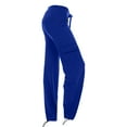 thumbnail image 5 of Olyvenn Women Workout Out Leggings Stretch Waist Yoga Gym Loose Pants Trousers With Pockets Workout Athletic Sports Loose Full Length Pants for Women Trendy 2023 Blue 14, 5 of 9