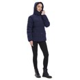thumbnail image 4 of Wantdo Women's Recycled Winter Jacket Quilted Puffer Coat Winter Coat with Removable Hood Navy S, 4 of 12