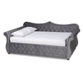 thumbnail image 1 of Bowery Hill Traditional Velvet Crystal Tufted Full Size Daybed in Gray, 1 of 9