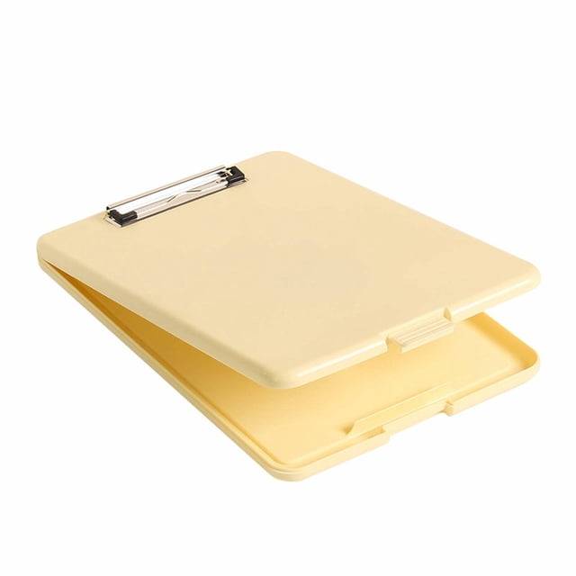 WHEANG Home Decor Multifunctional File Folder with Clipboard File Organiser Box Writing Pad for Student Teacher School One Size Yellow