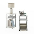 thumbnail image 3 of Mesita de noche Furinno Simplistic, paquete de 2 unidades, roble blanco/cromado, 3 of 7