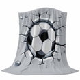 thumbnail image 6 of Football Wall Crack Blanket Soft Cozy Warm Throw Blanket for Couch, Plush Fuzzy Flannel Fleece Blankets for Sofa, Modern Abstract Footballs in Wall Bed Blankets Lightweight Gifts for Women, 40"x50", 6 of 9