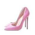 thumbnail image 5 of Zhabtuc Women's Classic Slip On Heels Sexy Pointed Toe Pumps Stiletto Pumps Party Dress Shoes Pink Size 10, 5 of 6