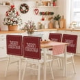 thumbnail image 3 of Merry Christmas Chair Back Covers Set of 6, Vintage Dark Red Wood Grain Frame Stretch Dining Chair Back Slipcovers Removable Seat Cover for Kitchen Restaurant Hotel Cafe, 3 of 9