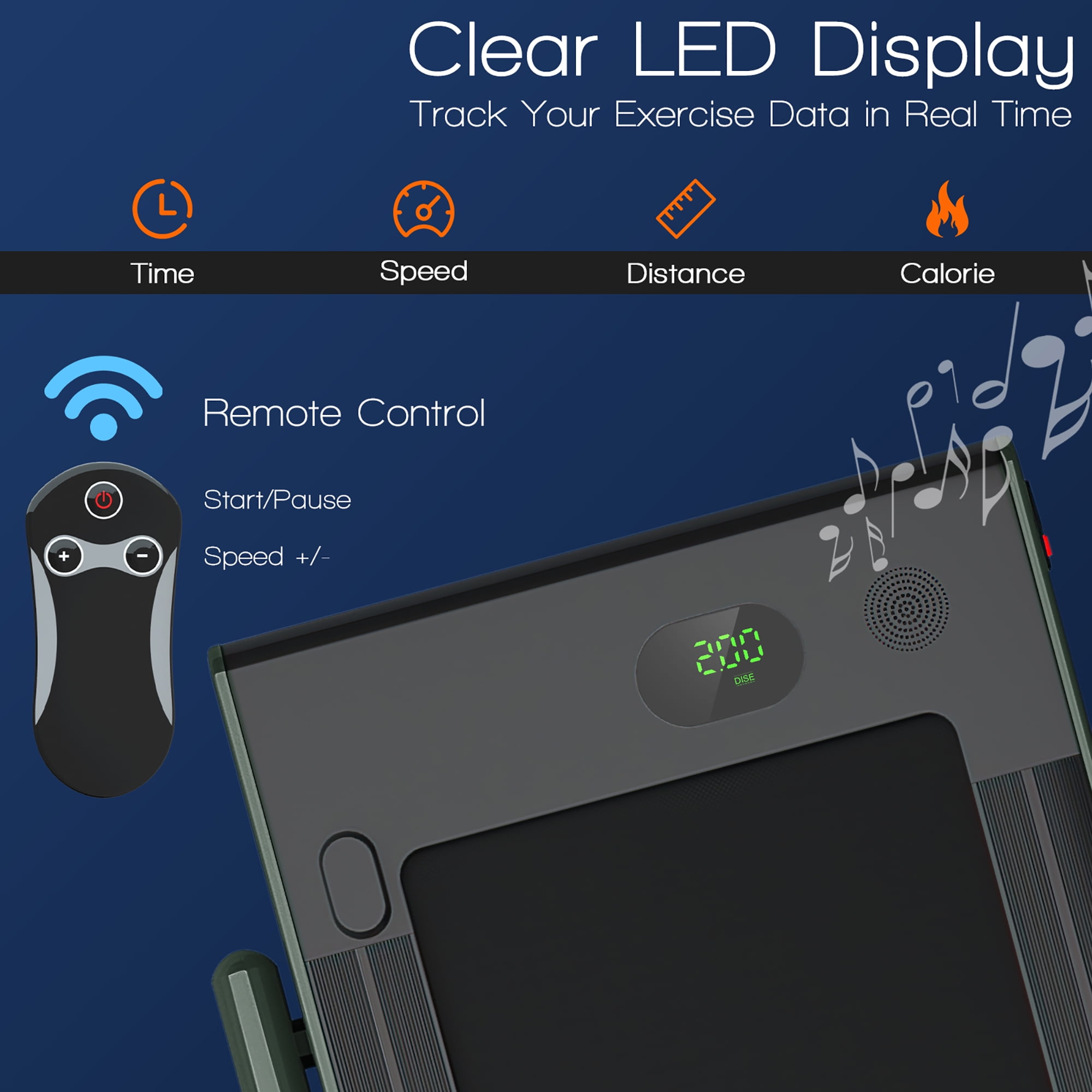 Costway 2.25HP 2 in 1 Folding Under Desk Treadmill up to 7.5MPH with Remote Control APP Green