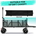 thumbnail image 3 of Vecukty Collapsible Camping Garden Wagon, All-Terrain Tank Wheels for Camping With Extended Tailgate, Sports, Shopping, Beach, Support Up to 330lbs, Gray, 3 of 11