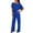 Blue, variant on Fesfesfes Dressy Jumpsuit for Women Short Sleeve Round Neck Playsuit Clubwear Straight Leg Solid Color Jumpsuit With Belt