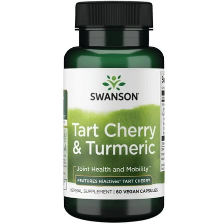 Swanson Tart Cherry and Turmeric - Features Hiactives Tart Cherry 60 Veggie Capsules