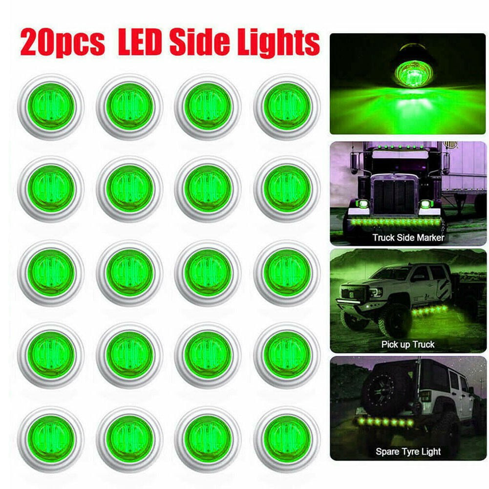 20pcs Amber Stailness Base LED Clearance Side Marker Lights For Truck Trailer Us 