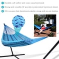 thumbnail image 3 of Sunnydaze 2-Person Cotton and Nylon Mayan Family Hammock with Stand, 400 lb Capacity - Blue, 3 of 8