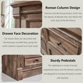 thumbnail image 5 of wow97e Farmhouse 8 Drawers Dresser for Bedroom, 61" Wide Wooden Chest of Drawers w/Roman Column, Storage Dressers for Bedroom, Living Room, Light Brown, 5 of 7