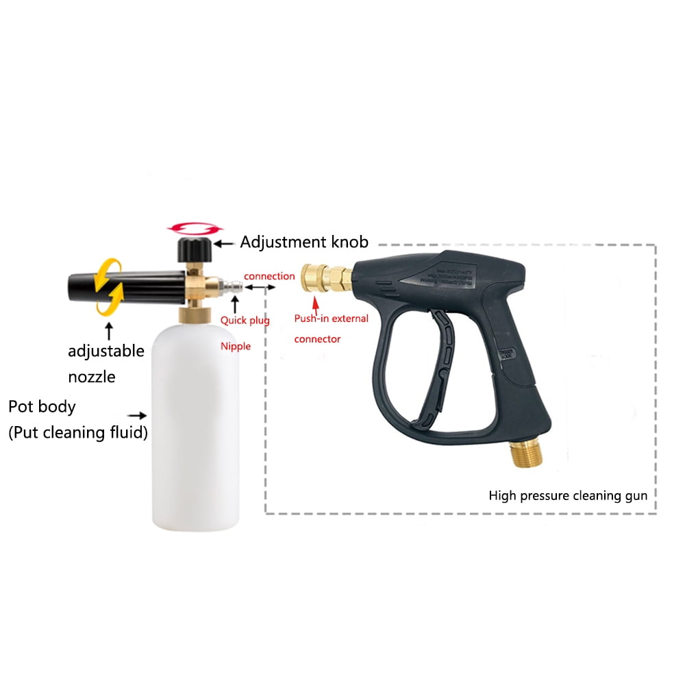 Foam Cannon Gun 3000 Psi High Pressure Washer Foam Wash Gun Car Washer Gun with M22-14mm Thread