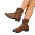 thumbnail image 4 of Women's Casual Chunky Heel Short Boots, Suede Leopard Print Fashion Design with Breathable Lining, Trendy Booties for Daily Party Gift, 4 of 7