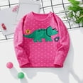 thumbnail image 3 of Ugoldhm Little Girls Long Sleeve Tees Polka Dot Dinosaur Graphic Tops Spring Fall Shirts, 3 of 7