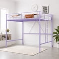 thumbnail image 3 of Ktaxon Loft Bed Queen Size with Flat Rungs, No Box Spring Required,Heavy Duty Metal Slat Support,Purple, 3 of 9