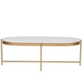 thumbnail image 2 of Maklaine Transitional Marble / Granite Espresso Metal Coffee Table, 2 of 4